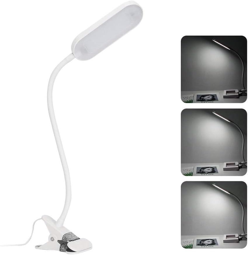 Clamp Light - USB Reading Light LED with 3 Brightness Levels, Bed Night Desk Lamp, Flexible Gooseneck Clip on Light for Desk Bed Headboard & Laptop Video Conference