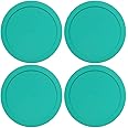 Lids for Pyrex and Anchor Round Glass Containers (4-Cups, Green-4PK)