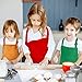 Yaomiao 4 Pieces Kids Apron with Pocket Children Adjustable Chef Apron for Cooking Baking Painting (Green, Orange, Red, Blue,M for 7-13 Age)