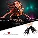 JISEN Women Wet Look Lace Heart Insert Fingerless Lame Gloves 5.5 Inch Black S