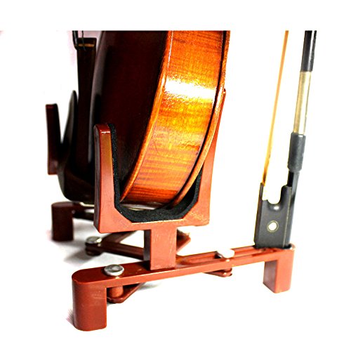 Violin,Viola Stand with Bow Holder for Full Size,Portable,Adjustable and Foldable,can Hold a Violin with Shoulder Rest or Chin Rest on
