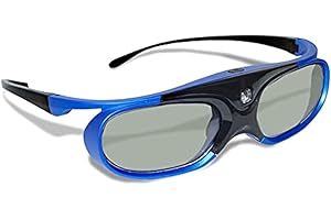 DIYEENI Universal 3D Glasses, DLP-Link Active Shutter Glasses with 80mAh Rechargeable Battery, 50 Hours of Continuous Work, Goggles for Mainstream DLP Projectors