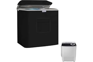 Vibiubo Twin Tub Washing Machine Cover for 20lbs Portable Mini Compact Washer Machine,Waterproof, Sun-Proof, Extend their Service Life, Zipper Design for Easy Use (26"W×17"D×29.5"H)