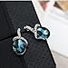 NEOGLORY Platinum Plated Angle Teardrop Crystal Jewelry Set, Pendant Necklace, Earrings,18