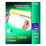 Avery Index Maker White Dividers with Yellow Tabs, 5-Tab, 5 Sets (11414)
