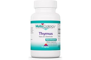 Nutricology Thymus - Ovine Thymus Glandular Extract - Freeze Dried Tissue Supplement - Immune Function Support - Hypoallergenic - 37 Servings - 75 Vegicaps