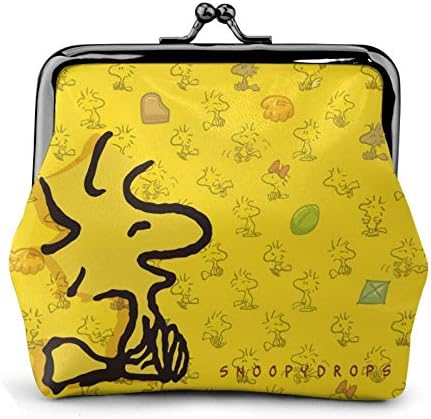 ウッドストック スヌーピー がま口財布 小銭入れ レザー ミニウォレット コインケース ミニ財布 小物入れ 丸型 コンパクト アニメ キャラクター 雑貨 グッズ 人気