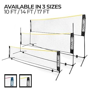 Boulder Badminton Pickleball Net – Height Adjustable Portable Net for Junior Tennis, Kids Volleyball & Soccer, and…