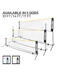 Boulder Portable Badminton Net Set - Red para tenis, fútbol soccer, Pickleball, voleibol para niños - Red deportiva de nylon de fácil instalación con bastones - para cancha interior o exterior, playa, entrada