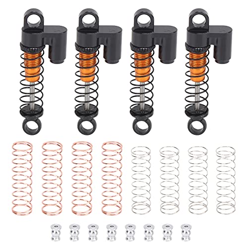 SPYMINNPOO RC Shock Absorption Damper, RC Shock Absorbers 1/24 Aluminum Alloy High Strength Shock Struts Damper Compatible with SCX24 90081 1/24 RC Car Model (Golden)