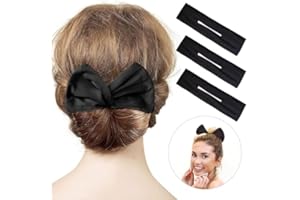 PMRXSETD Deft Hair Bun Maker for Twister - Deft Bun Hair Tie French Twist Hair Bun, Heatless Hair Curler Hair Donut Bun Maker for Hair, 3 Pieces Hair Accessories for Women & Girls (Black)