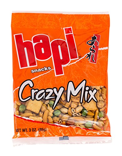 Hapi Crazy Mix Rice Crackers, 3-Ounce Bags (Pack of 12)