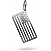 Arotags American Flag Keychain - Heavy Duty Stainless Steel Patriotic Key Ring - Made in USA EDC Tactical Accessory