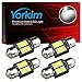 Yorkim DE3175 LED Bulb 31mm Festoon LED Bulb White Super Bright CANBUS 10-SMD 4014 Chipsets, 3175 LED Bulb, DE3022 LED Bulb, 31mm LED Bulbs, 3022 LED for Car Interior Lights, Pack of 4 primary