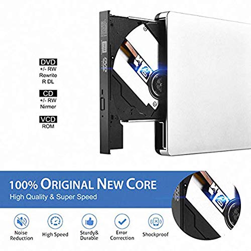 Snorain External CD/DVD Drive,USB 3.0 DVD +/-RW Superdrive CD Burner with High Speed Data Transfer Compatible for MacBook Laptop Desktop PC Windows10 /8/7 /XP Linux Mac OS (CD/DVD Drive)