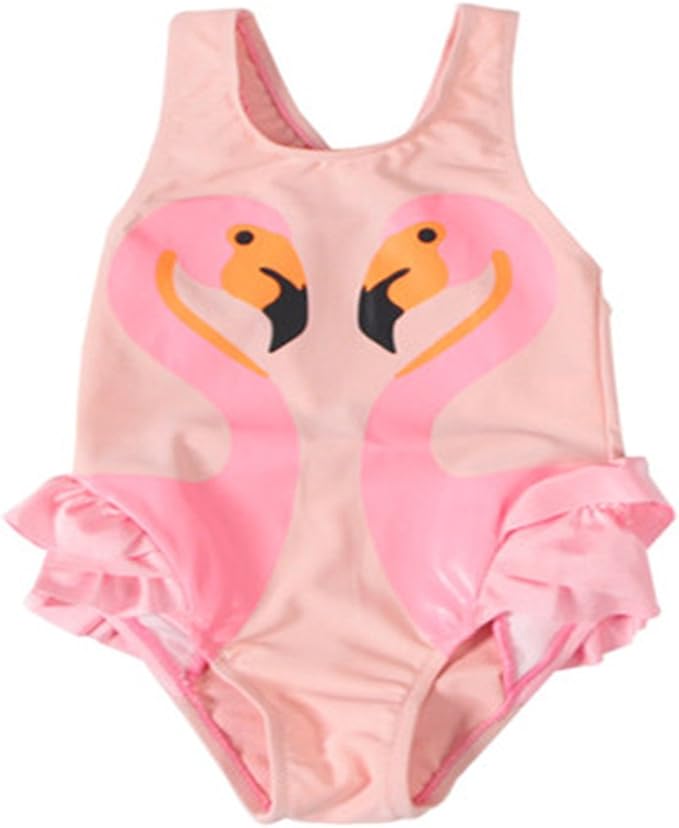 Hony Hony Madchen Bademode Badeanzug Mit Kappe Kinder Ein Stuck Schwimmweste Badeanzug Kleinkind Rosa Schwarz Schwan Flamingo Papagei Drucken Baden Strand Sonnenschutz Kurzarm Badeanzuge Amazon De Bekleidung