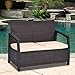 Tangkula Bench Couch Chair Patio Furniture Sofas, Brown