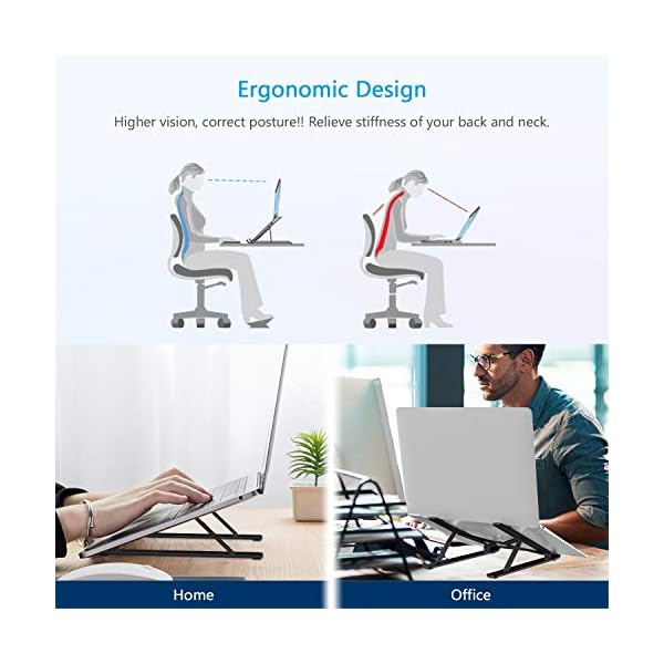 BoYata-Aluminum-Foldable-Laptop-Stand-6-Levels-of-Height-Adjustable-Portable-Laptop-Holder-Riser-for-Desk-Compatible-with-MacBook-AirPro-Dell-HP-Lenovo-Most-10-156-Laptops BoYata Aluminum Foldable Laptop Stand, 6 Levels of Height Adjustable Portable Laptop Holder Riser for Desk, Compatible…