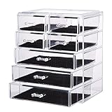 Vencer Big Cosmetics Makeup and Jewelry Storage Case Display (3 Large and 4 Small Drawers) VMO-009
