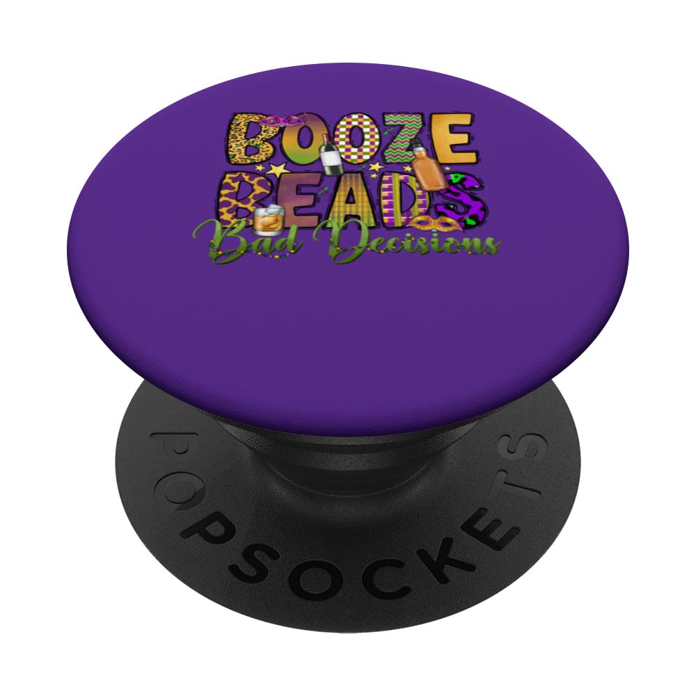 Funny Booze Beads & Bad Decisions A New Orleans Match Parade PopSockets Swappable PopGrip