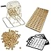 Royal Bingo Supplies Vintage Wooden Bingo Game - 6-Inch Brass Cage with Calling Board, 75 Balls, 150 Bingo Chips, 18 Bingo Cards for Large Group Games primary
