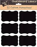 36 Large Fancy Rectangle Chalkboard Labels - Reuasable Blackboard Stickers for the Kitchen, Pantry, Mason Jars, Wine Glasses and more