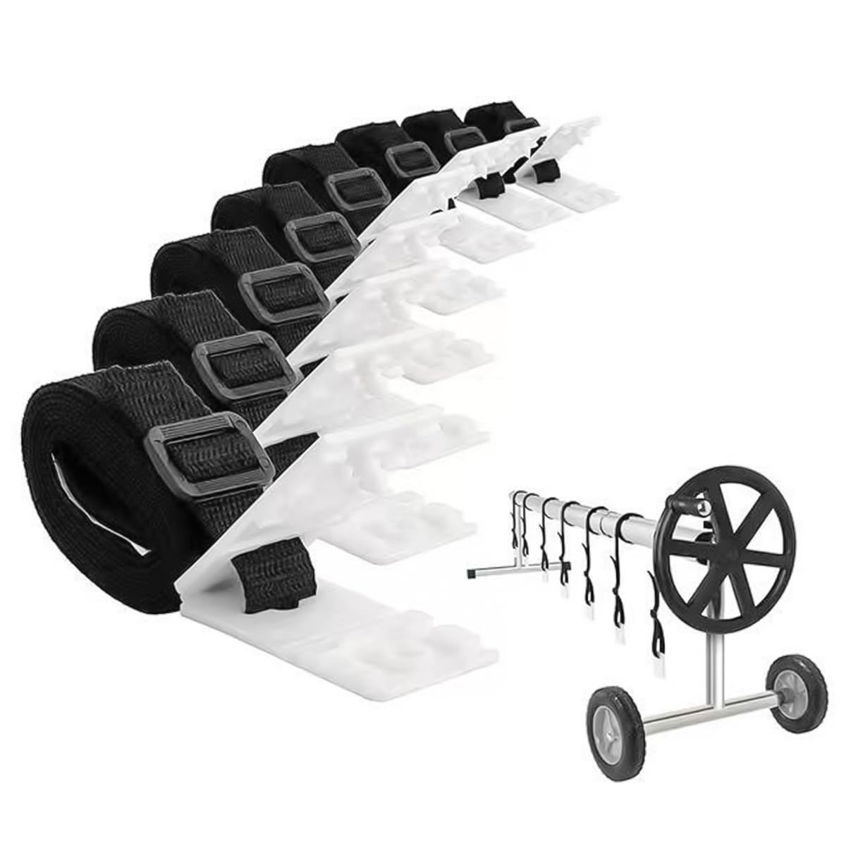 ANCLLO 8pcs Fastening Kit With Clips And Buckles, Fastening Straps, Fixing Straps, Pool Foil For Above Ground Universal Pool, Pool Tarpaulin/Cover, Fastening Straps