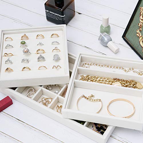 Mebbay Stackable Jewelry Trays Organizer 3 in 1, Jewelry Organizer