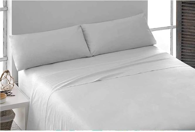 PimpamTex – Juego de Sábanas para Cama – (Cama 150, Tintura Blanco): Amazon.es: Hogar