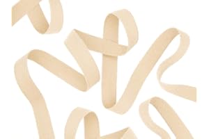 CRAFTMEMORE 3/4 Inch Twill Tape Fabric Ribbons Webbing Herringbone Twill Bias Binding Tape for Clothes Sewing Craft Trim Lace 36 Yards (MP3 Beige)