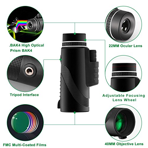 2 Monocular+Telescope+Waterproof+Smartphone+Watching