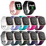 Ouwegaga Compatible for Fitbit Versa 2 Bands Versa Lite Bands Women Men Straps Wristbands Small 12 Packs