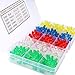 CESFONJER 500pcs x 5mm Light Emitting Diode, Diffused 2pin Round Color White/Red/Yellow/Green/Blue Kit Box (5 Colors x 100pcs)