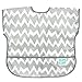 Bumkins Junior Bib, Short Sleeve Toddler Bib, Smock for Kids 1-3 Years, Waterproof Fabric – Gray Chevron