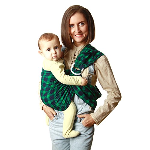 Premium Sling – Baby Carrier – Baby Wrap – Ring Sling – Baby Carrier for Women – Cotton Organic for Infants Toddlers Newborns – Baby Shower Gift – Adjustable Ergonomic Sling Ring – One Size Fits All