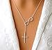 Beancase(TM) Fashion silver infinity Cross Shape Pendant Necklace(1 Pc)