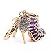 Yosoo Owl Keychain Rhinestone Crystal Keyring Key Ring Chain Bag Charm Pendant Gift (High-heeled shoes-)