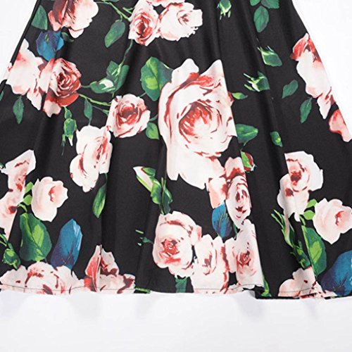 Summer Dress,Clearance! AgrinTol Women Casual Vintage Printing Bodycon Sleeveless Evening Party Prom Swing Dress (M, Black1) - Thumbnail 3