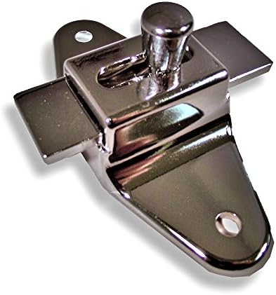 Chrome Plated Zamac Slide Latch For Restroom Partitions, 3-1/2" Hole Spacing, Surface Mount