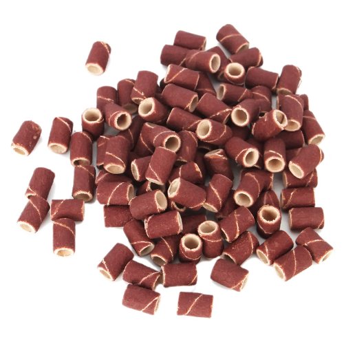 Olymstore(TM) 100 Pcs Sanding Bands 80# for Nail Art File Drill Bits Manicure Pedicure Machine Grit Tool - 1/4" x 1/2"
