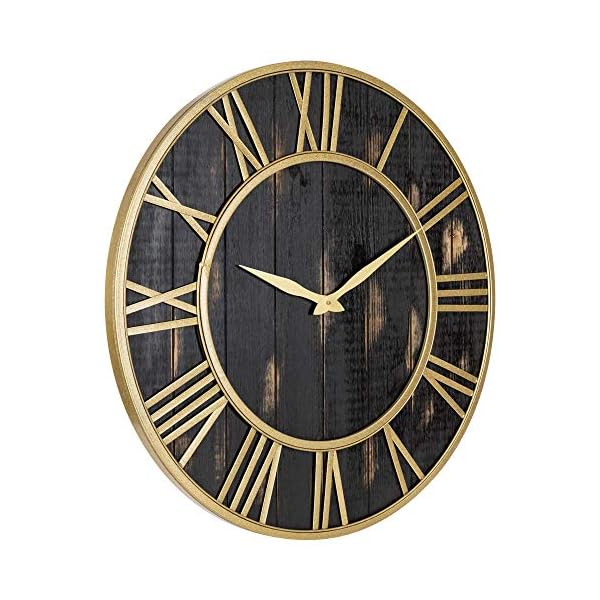Oldtown Farmhouse Metal & Solid Wood Noiseless Wall Clock The Home