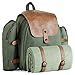 VonShef Large Picnic Backpack for 4 with Insulated Cooler Compartment - Picnic Set with Stainless Steel Cutlery, Picnic Blanket, Removable Bottle Holder and Wine Carrier - Green Adventure Backpack