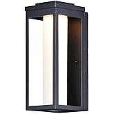 Maxim Salon-12W 1 LED Outdoor Wall Mount-6 Inches Wide by 15 inches high-Black Finish-Satin White Glass Color