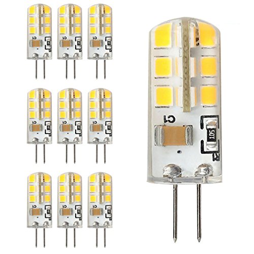 Kakanuo G4 LED Bulb 120V Warm White 3000K 2 Watt Bi-pin Base 24x2835SMD LED Corn Bulb Non-dimmable (Pack of 10)