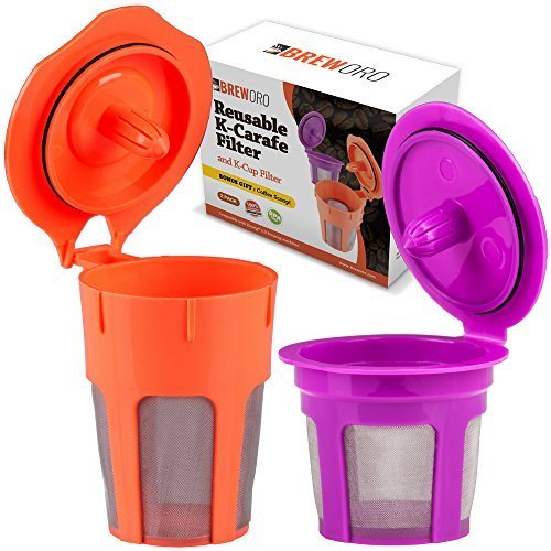 Click Here to See More Images K Carafe Reusable Coffee Filter and Refillable K Cup by Breworo for Keurig 2.0 K300, K350, K400, K450, K460, K500, K550, K560 and 1.0 Brewers
