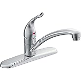 Moen Chateau Chrome One-Handle Low Arc Kitchen Faucet for 3-Hole Sinks, 7425