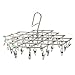 TAPCET Stainless Steel Swivel Hook 35 Clips Underwear Socks Gloves Drying Rack Clothes Hanger