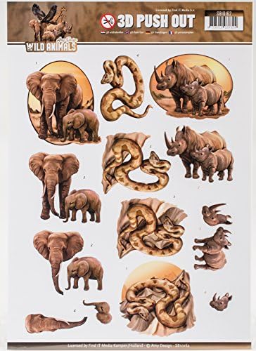 Amy Design Wild Animals 3D Push Out SB10162 Paper Tole 3-D Decoupage