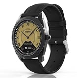 Hybrid Smart Watch---InClock Stainless Steel with Leather Strap, (OLED Auto Calibration, Heart Rate, Pedometer, Sleep and Blood Pressure Monitor, Fitness Tracker) Bluetooth Smartwatch (Black)