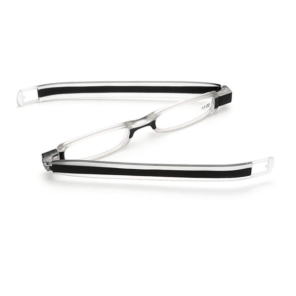 Lesebrille Herren Damen Klappbar Mini 360° Rotierende Tube Pen Clip Faltende Lesebrille mit ...